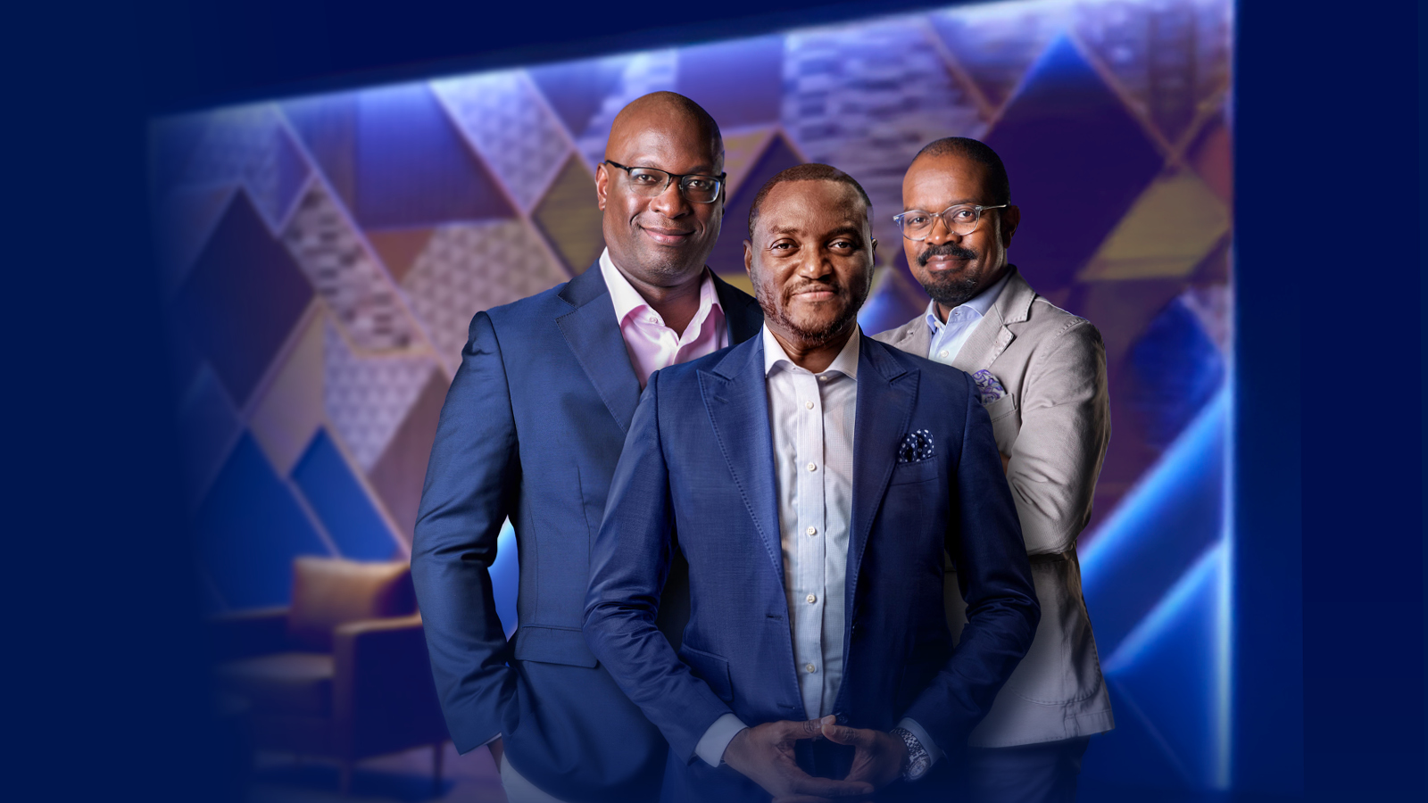 Image of the speakers of the Standard Bank Blue Space episode 5