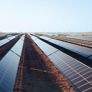 Image of solar panels in mining